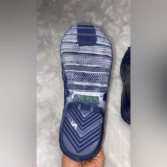 Womens Lauren Ralph Lauren Mikenna Short Lace Up Rain Boots - Blue Matte - Picture 7 of 9